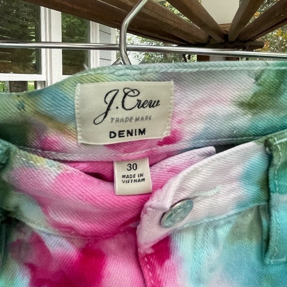 J Crew denim skirt hand crafted tie dyed. Size 30W - Picture 3 of 6